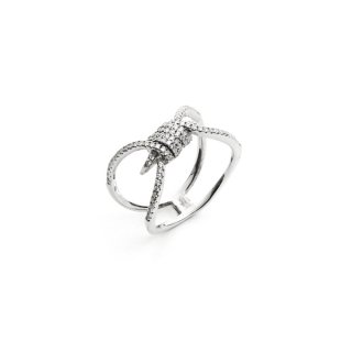 Anello in Argento con Zirconi Nodo