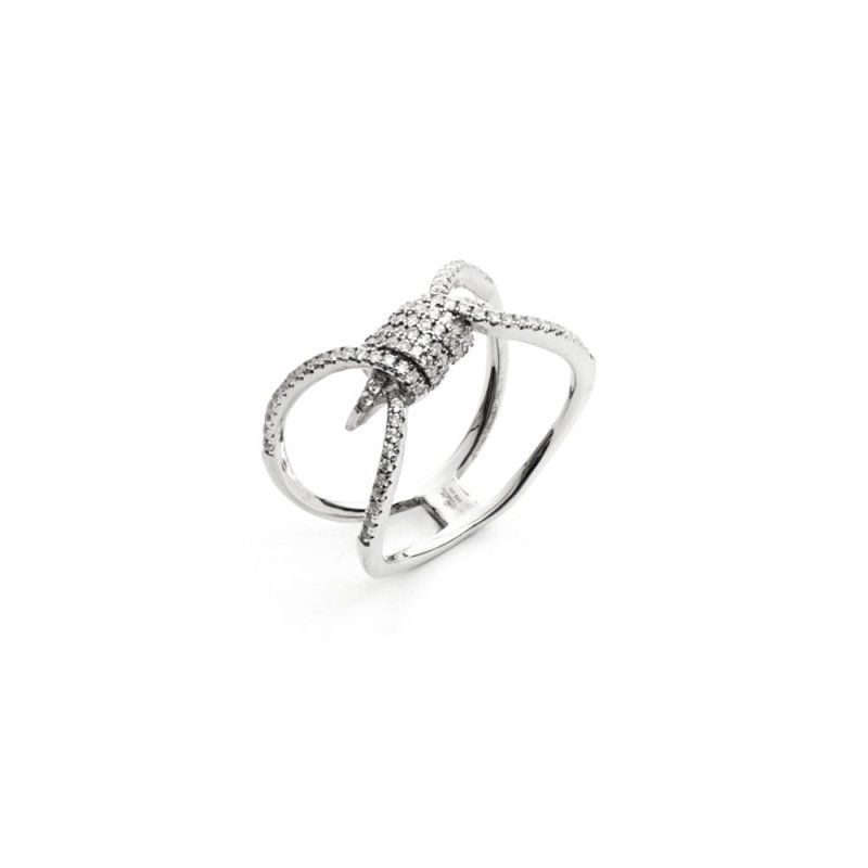 Anello in Argento con Zirconi Nodo