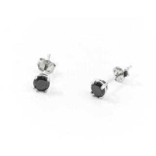 Orecchini realizzati in argento 925% e punti luce di zircone nero.