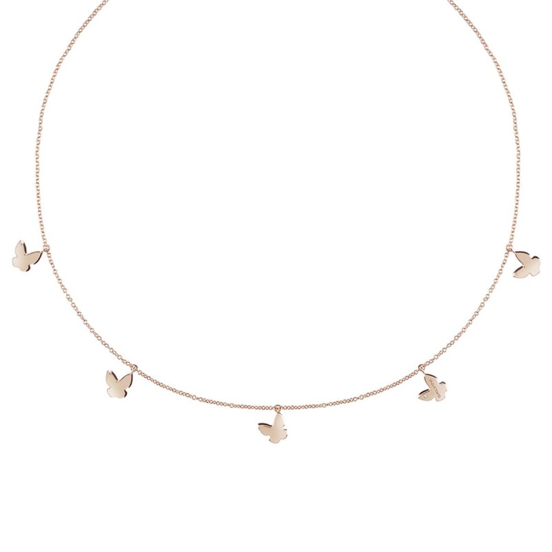 Collana in oro rosa 9 KT con diamante.
