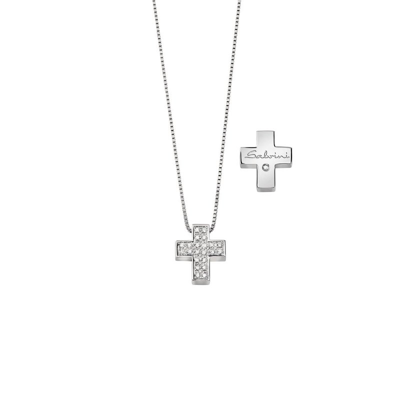Collana in oro bianco con diamanti.