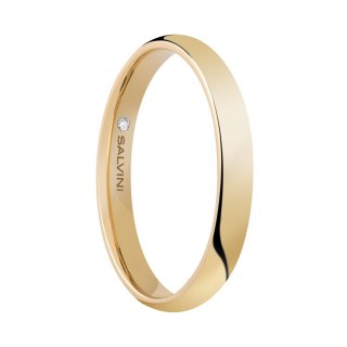 Fede Nuziale In Oro Giallo Con Diamante.