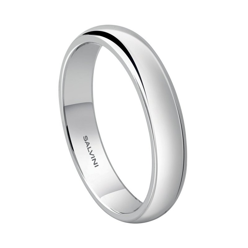 Fede nuziale in oro bianco con diamante.