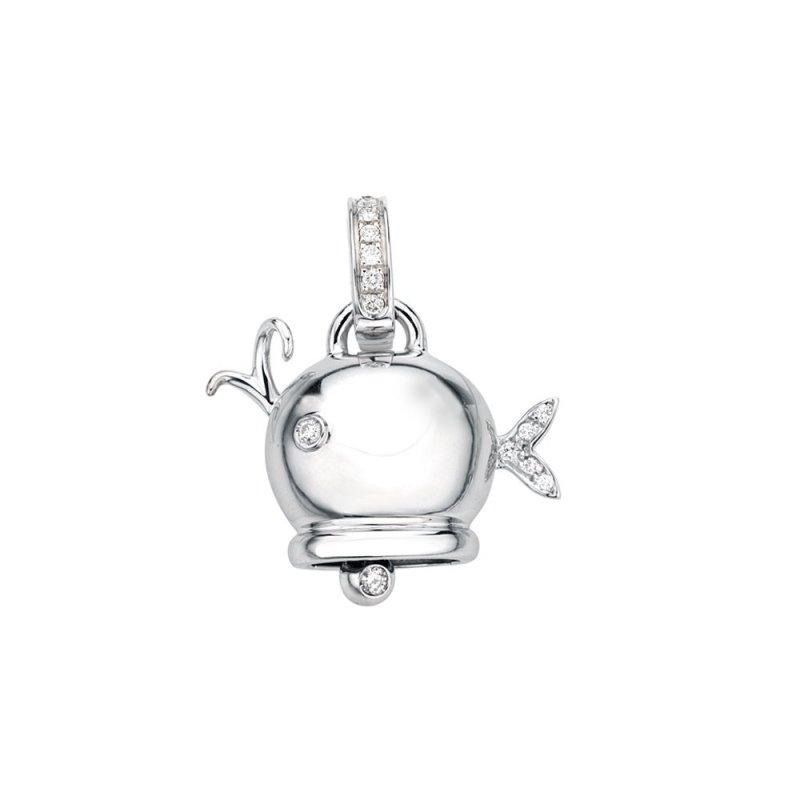 Chantecler - Ciondolo Marinelle Mini Balena - Oro Bianco - Diamanti