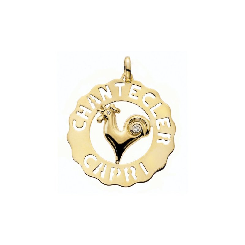 Chantecler - Ciondolo Grande Logo - Oro Giallo - Diamanti