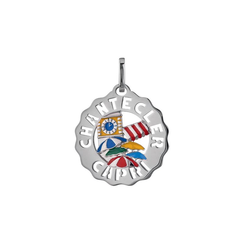 Chantecler - Ciondolo Piccolo Logo 'Capri Pop' - Argento - Smalti Colorati
