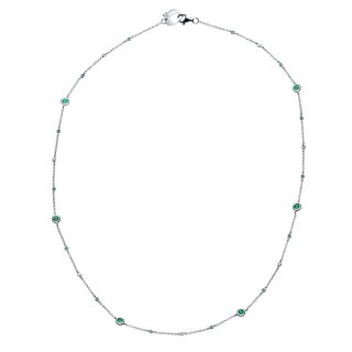 Chantecler - Collana In Oro Bianco 18Kt - Diamanti - Smeraldo