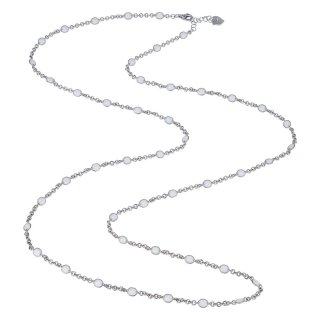 Chantecler - Catena 90 Cm - Argento - Smalto Bianco