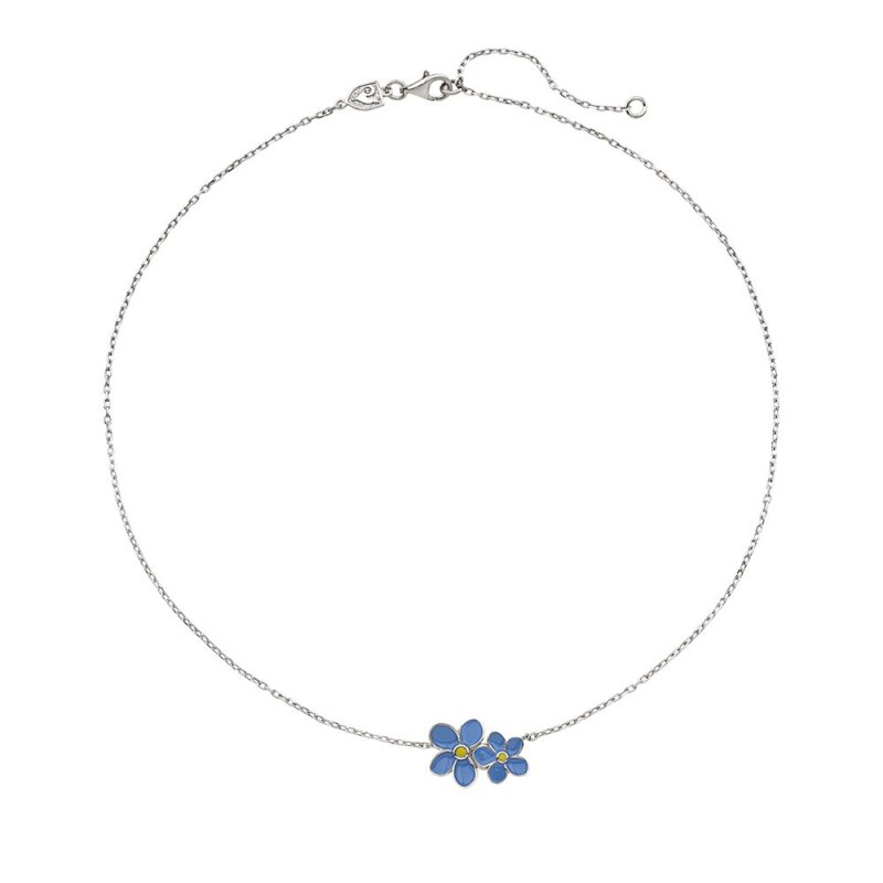 Chantecler - Collana Fiore 'Non Ti Scordar Di Me' - Argento - Smalto