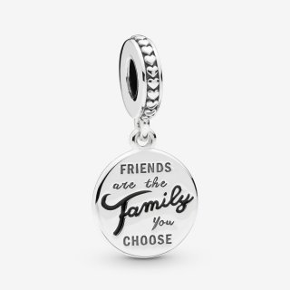 Tag Silver Dangle With Black Enamel