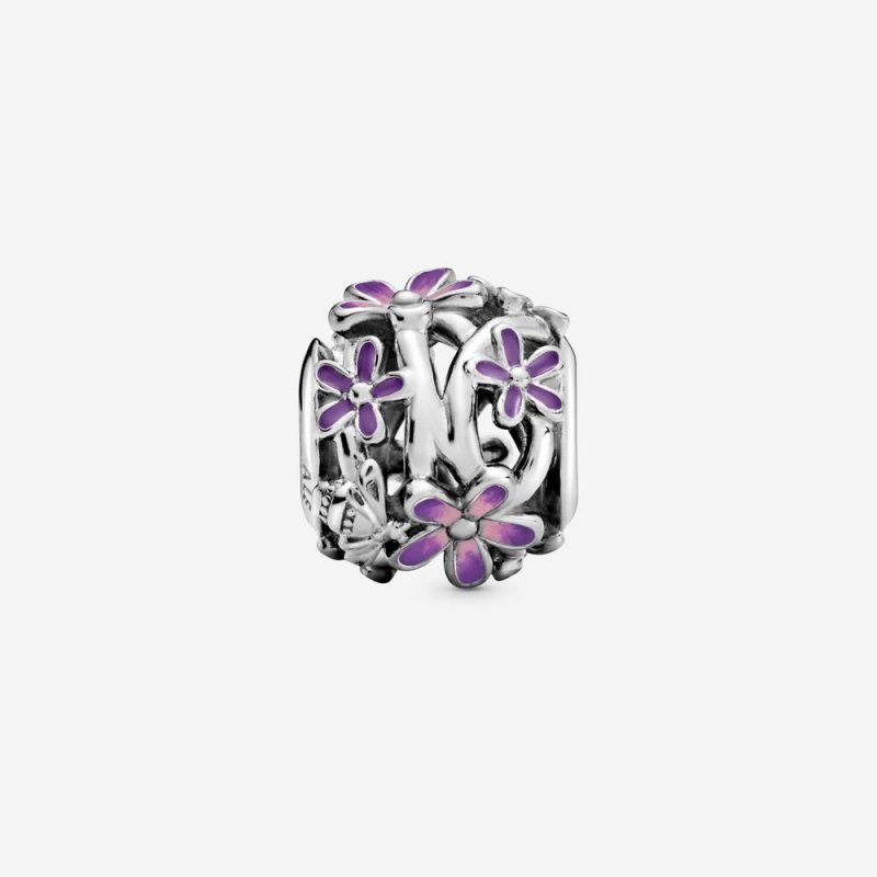 Charm Margherita Viola Con Lavorazione Openwork