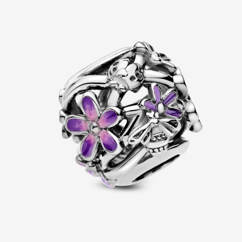 Charm Margherita Viola Con Lavorazione Openwork