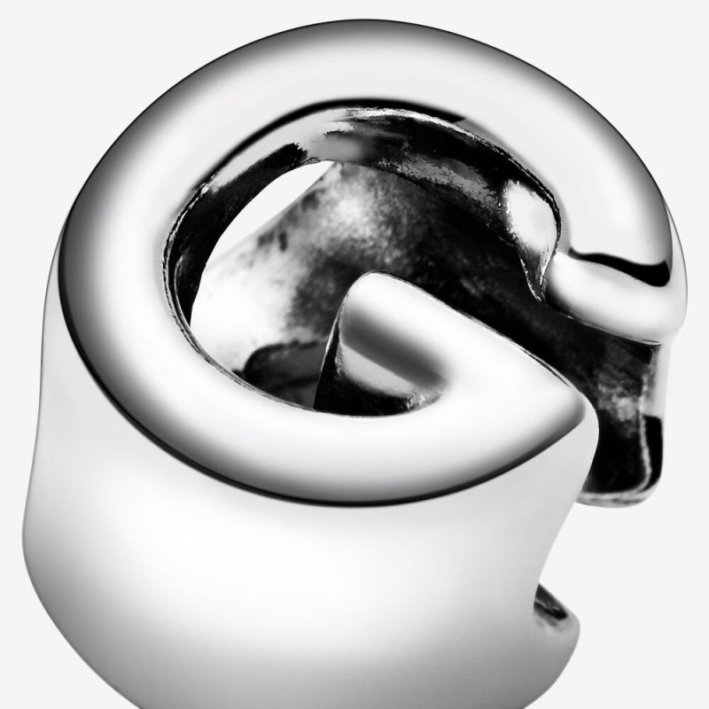 Letter G Silver Charm