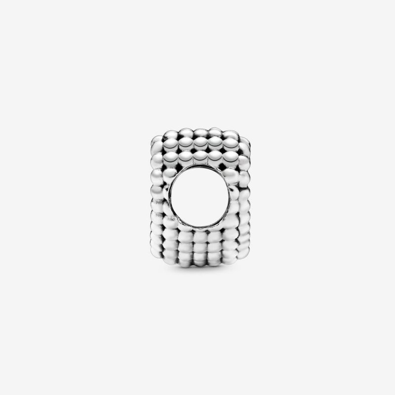 Beaded Heart Silver Charm