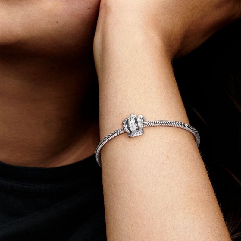 Crown Silver Charm