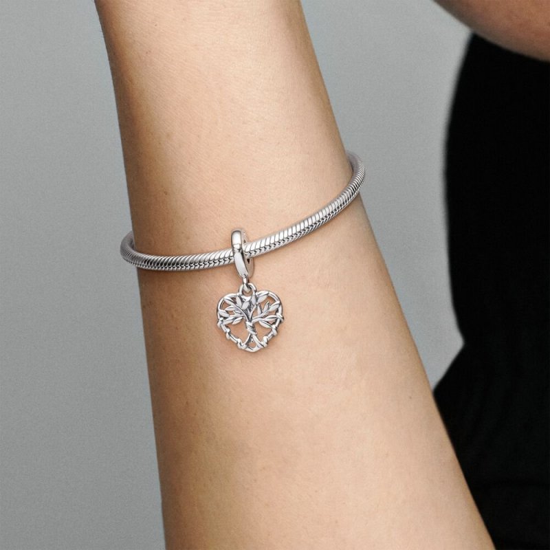 Charm Pendente A Cuore Albero Della Famiglia