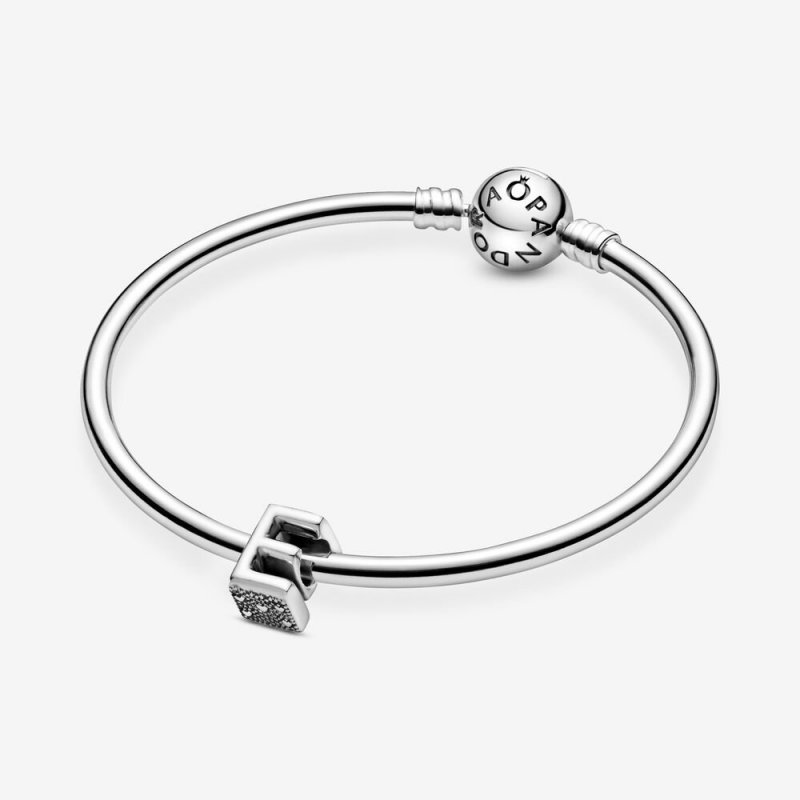 Letter E Silver Charm