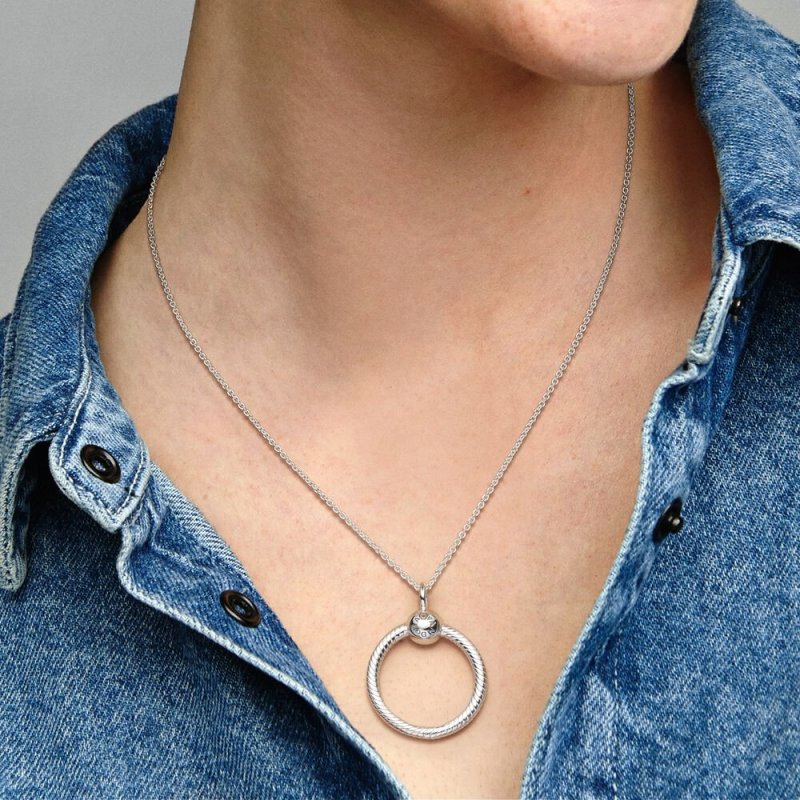 Small Sterling Silver O Pendant