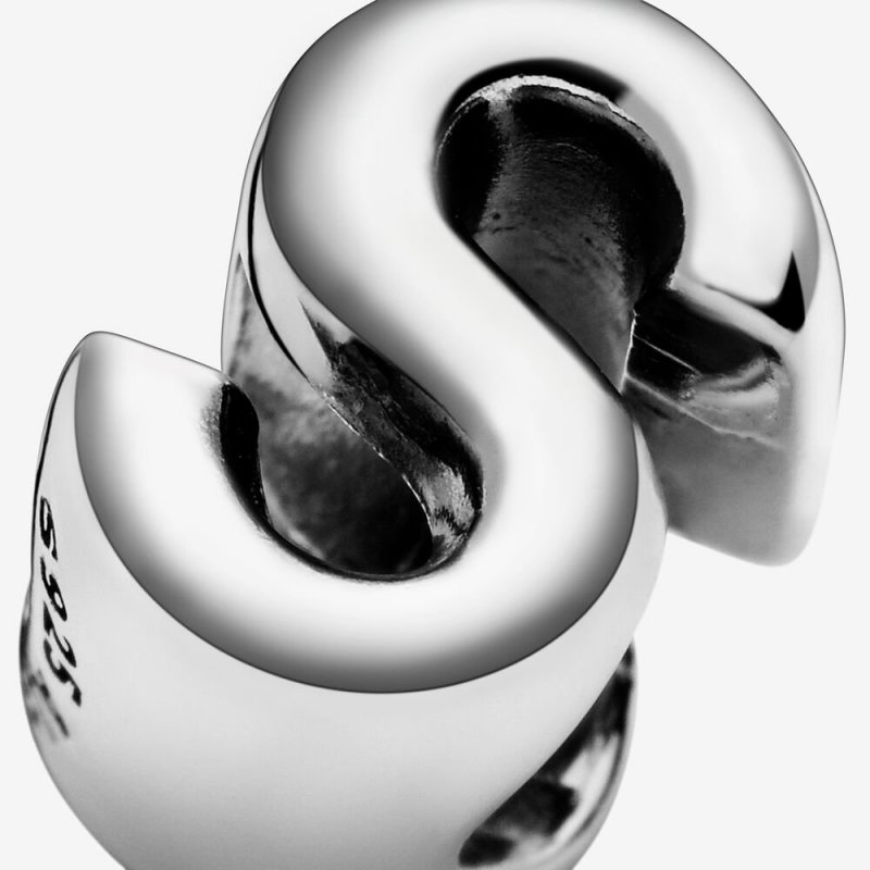 Letter S Silver Charm