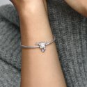Girl Silver Charm With Pink En