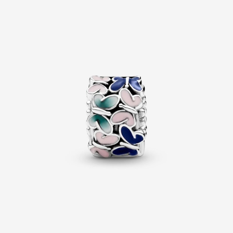 Butterfly Silver Clip With Gre