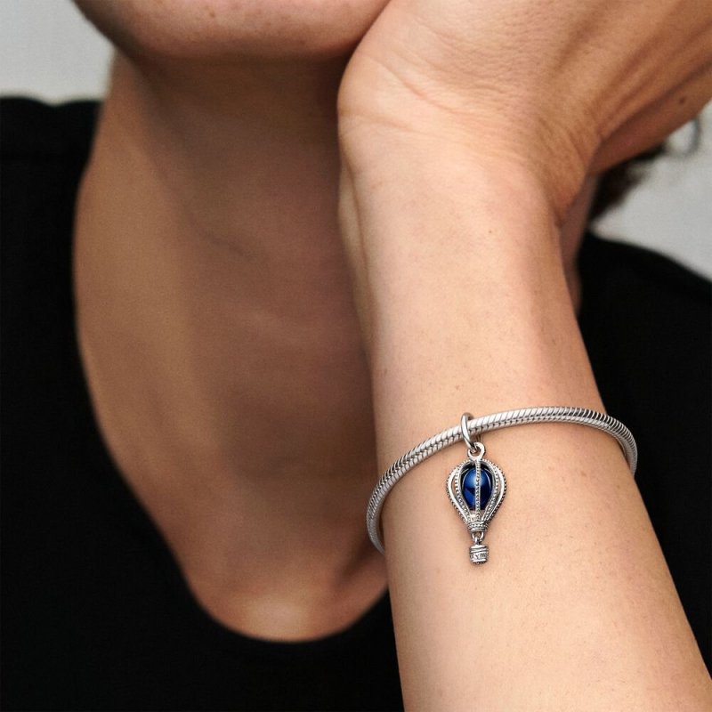 Air Balloon Silver Dangle With