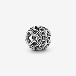 Openwork Roses Silver Charm