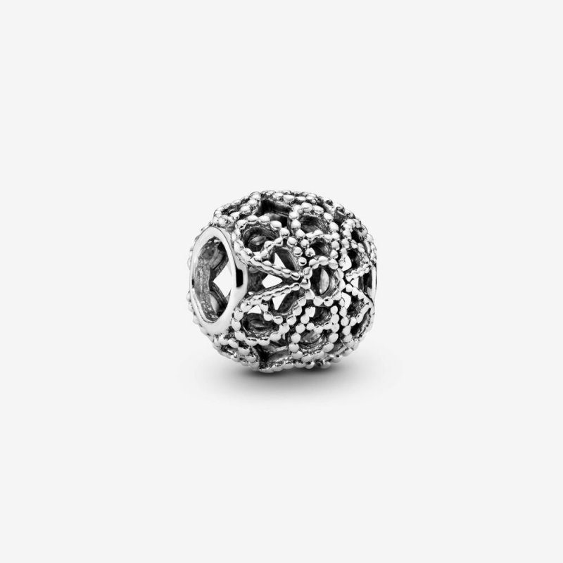 Openwork Roses Silver Charm