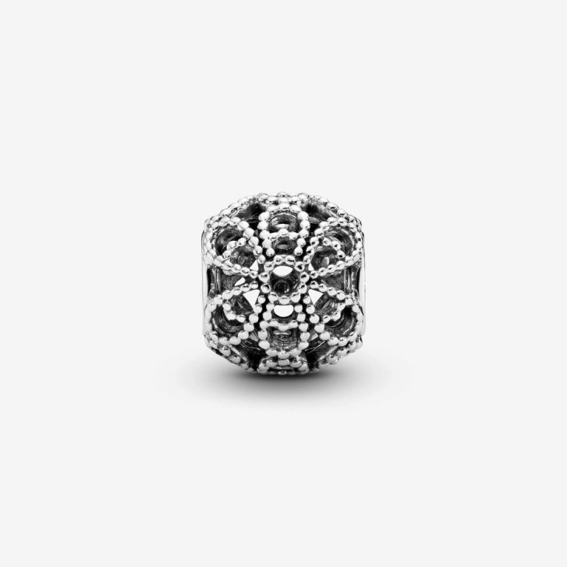 Openwork Roses Silver Charm