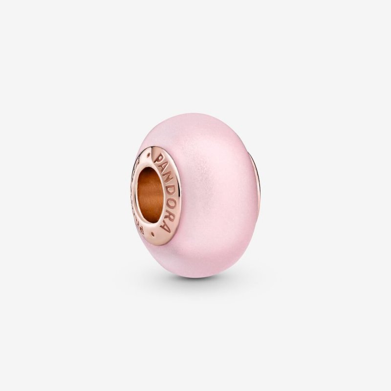 Charm In Vetro Di Murano Rosa Opaco