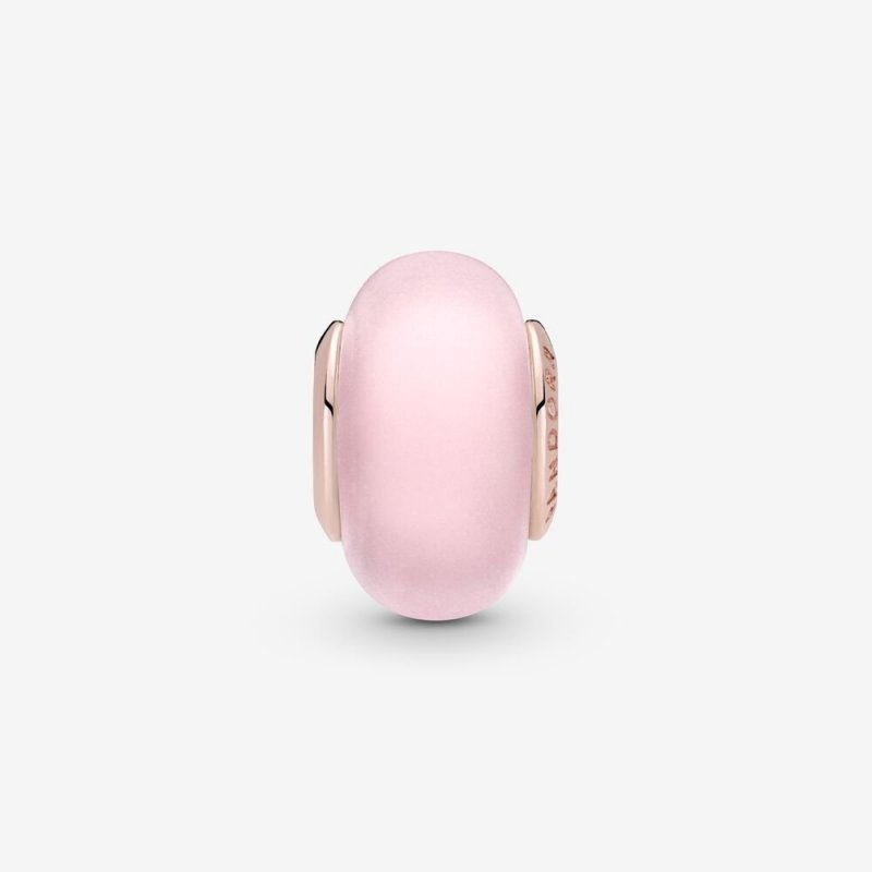 Charm In Vetro Di Murano Rosa Opaco
