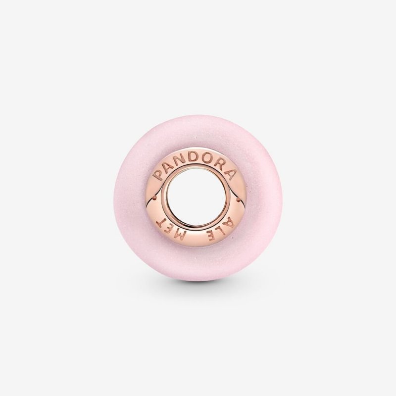 Charm In Vetro Di Murano Rosa Opaco