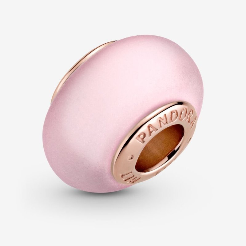Charm In Vetro Di Murano Rosa Opaco