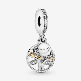 Family Tree Silver Dangle With