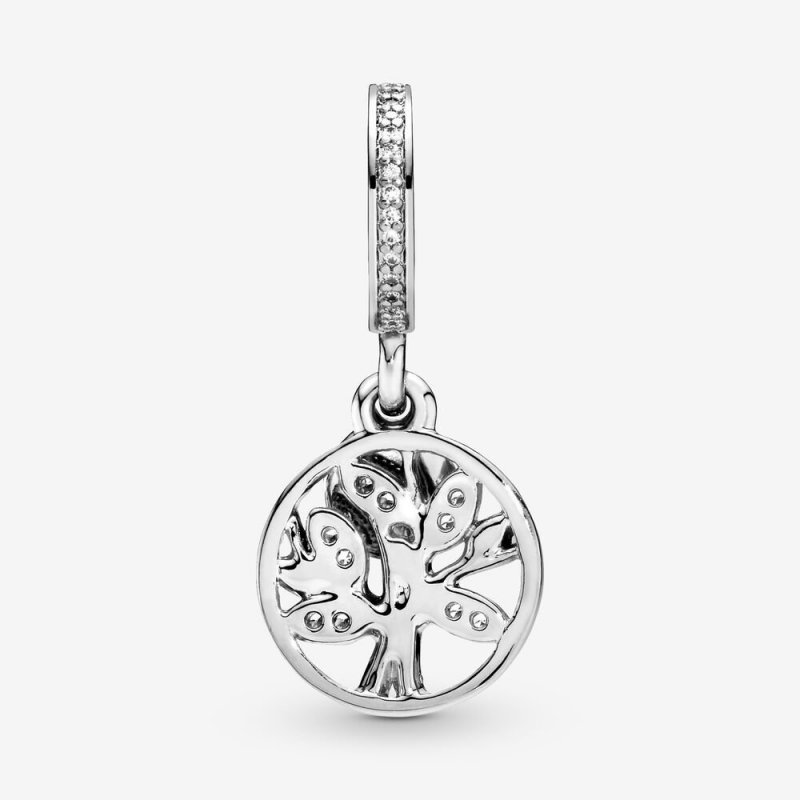 Family Tree Silver Dangle With
