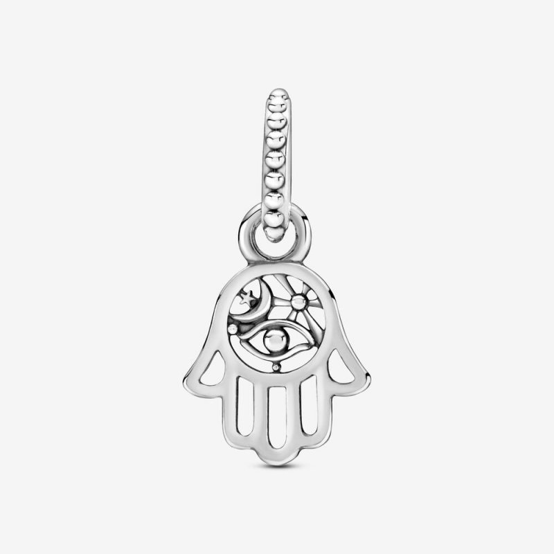 Hamsa Hand Sterling Silver Dangle