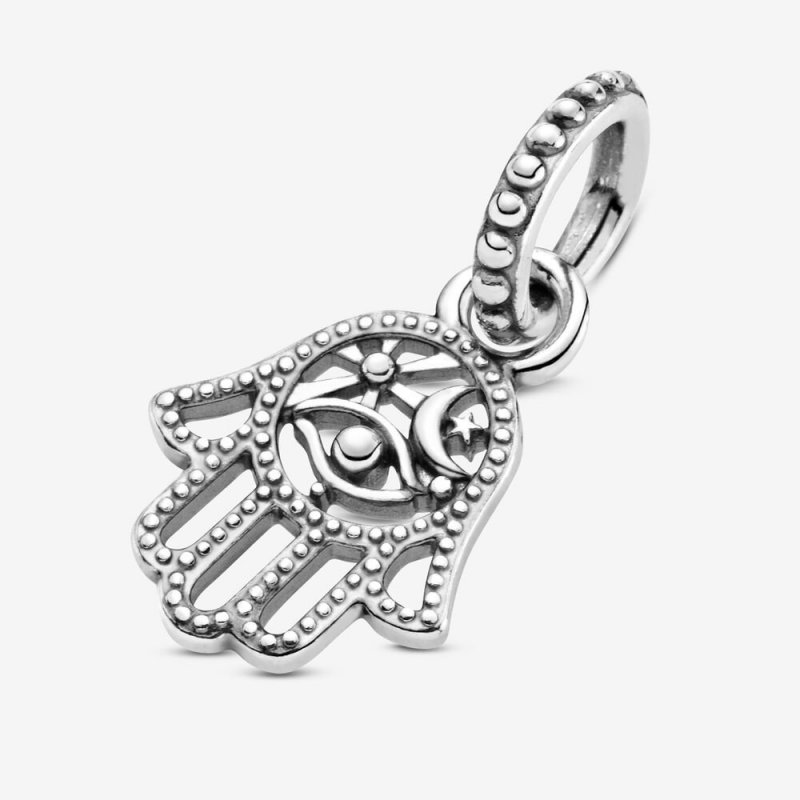 Hamsa Hand Sterling Silver Dangle