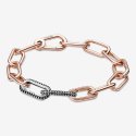 Doppio Link Pietre Luminose Nere Pandora Me