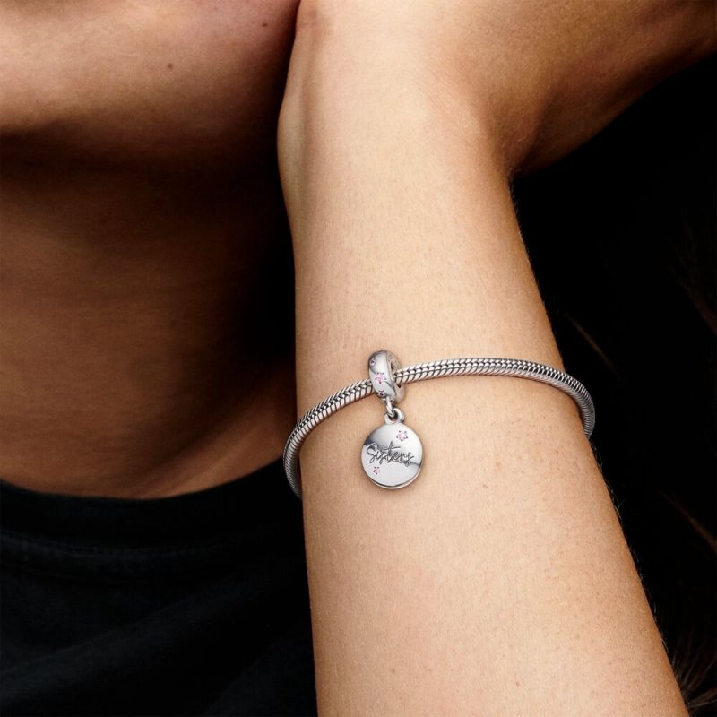 Sisters Silver Dangle With Fan