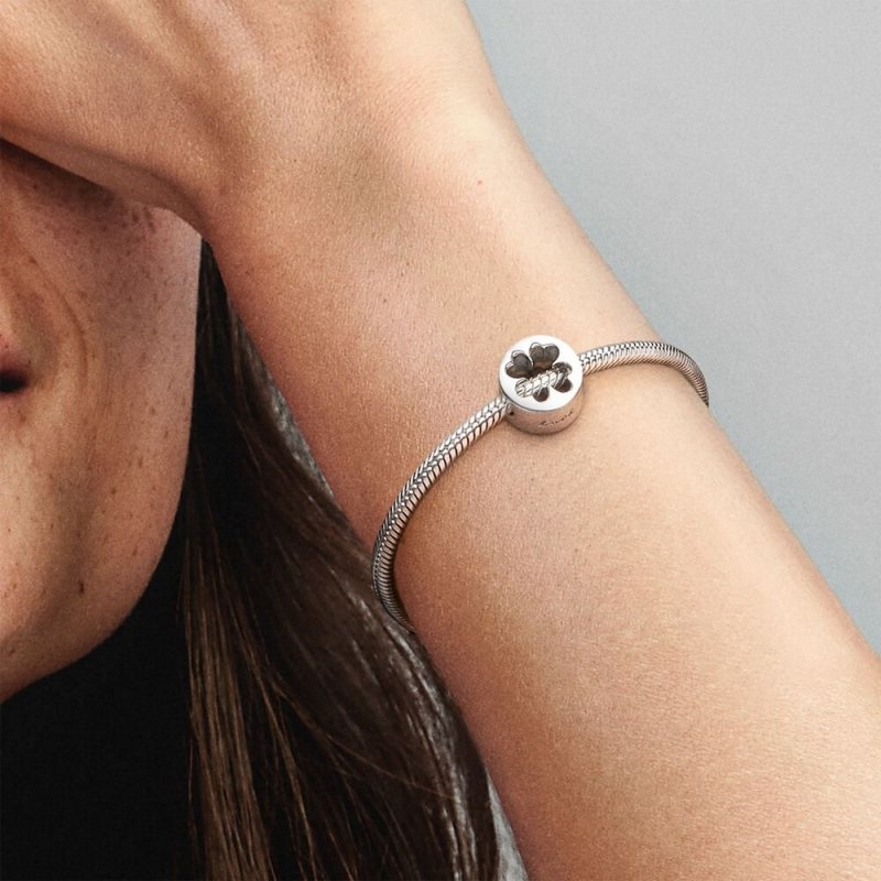 Openwork Clover Silver Charm