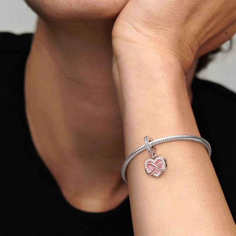 Charm Pendente A Cuore Infinito Scintillante