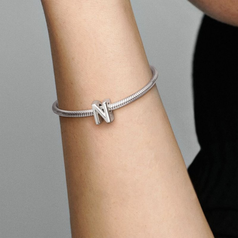 Letter N Silver Charm
