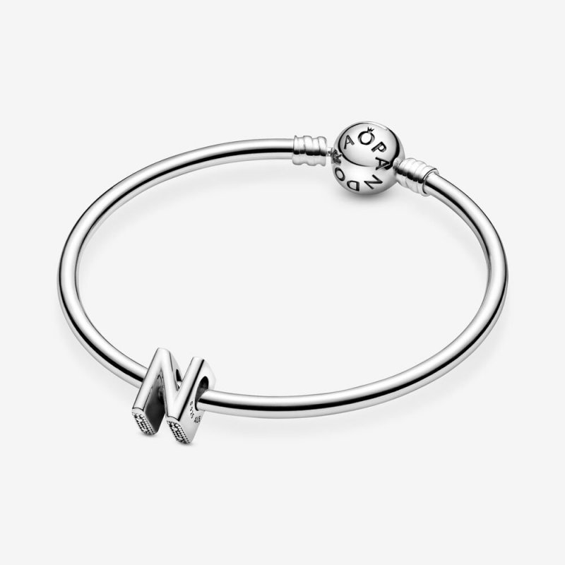 Letter N Silver Charm