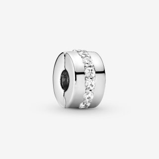 Silver Clip With Clear Cubic Zirconia