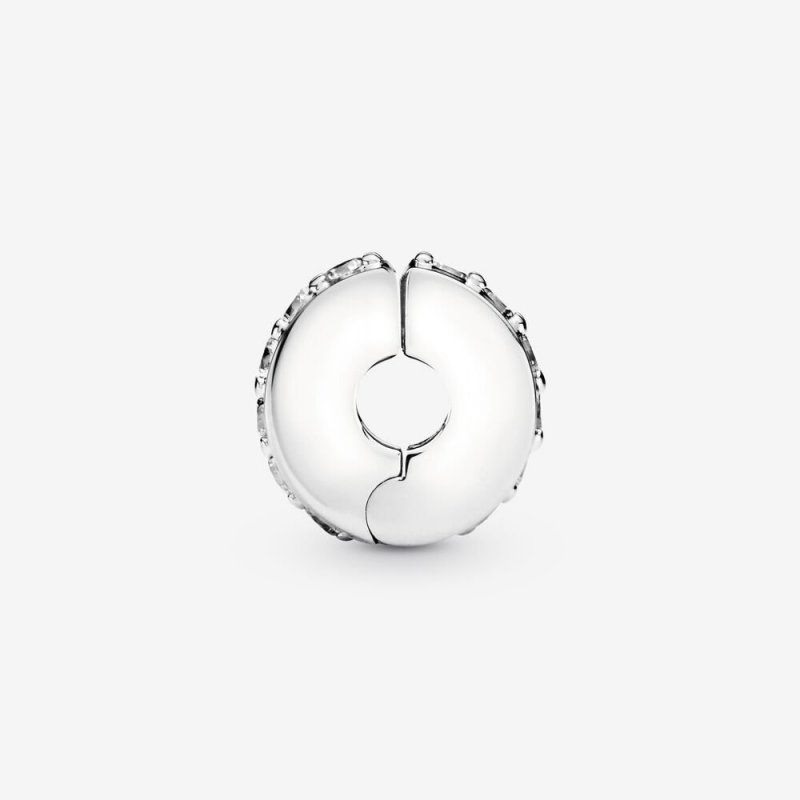 Silver Clip With Clear Cubic Zirconia