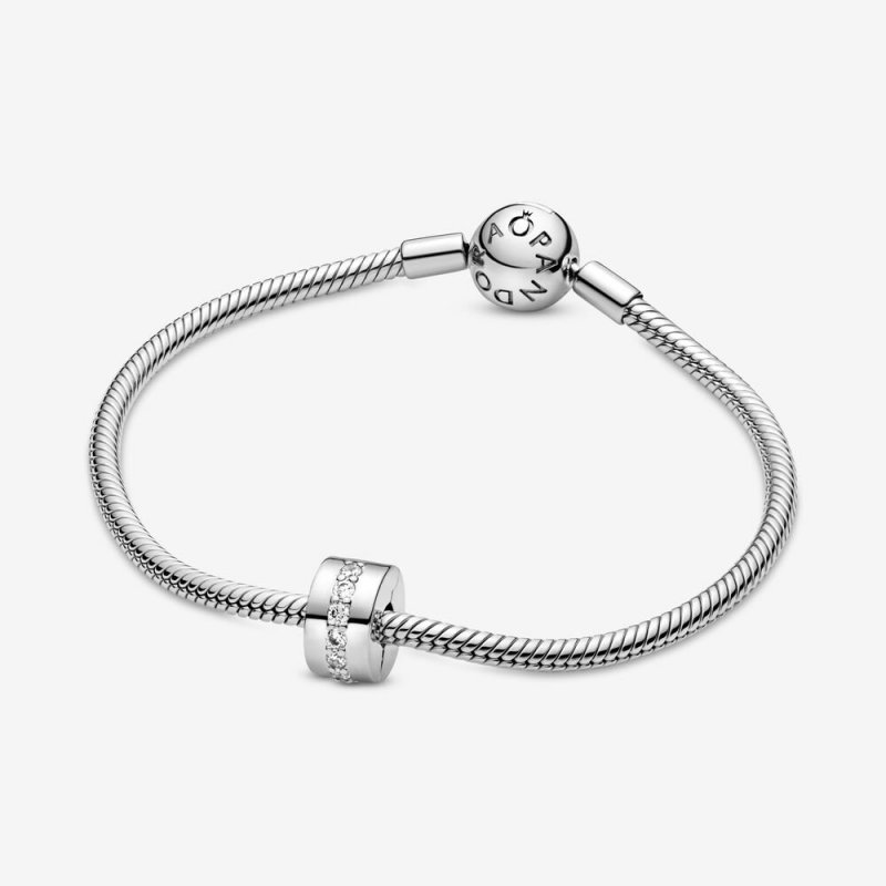 Silver Clip With Clear Cubic Zirconia