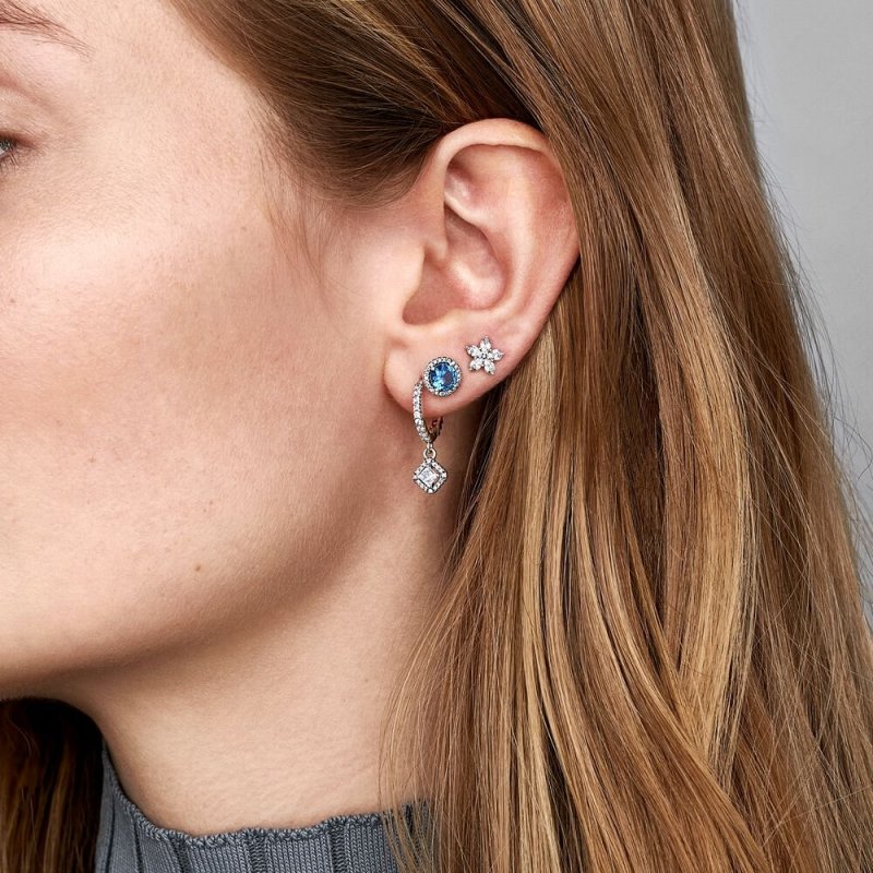 Snowflake Sterling Silver Stud