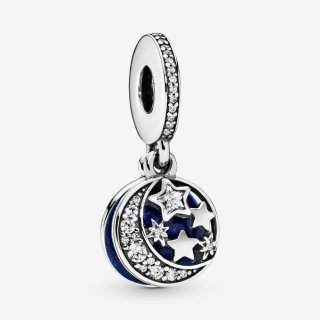 Moon And Star Silver Dangle Wi