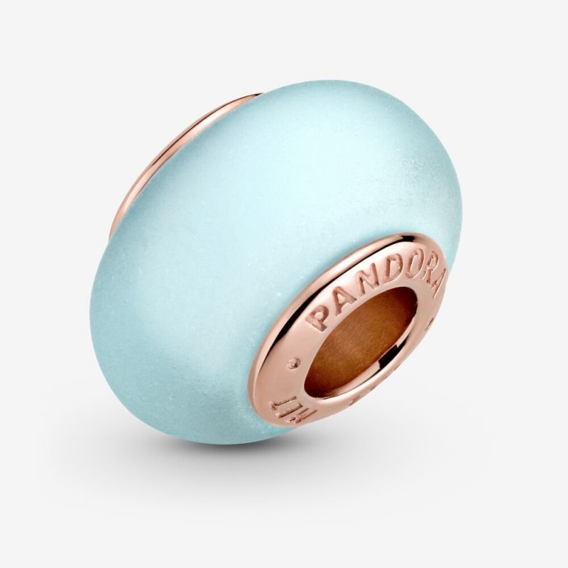 Charm In Vetro Di Murano Blu Opaco