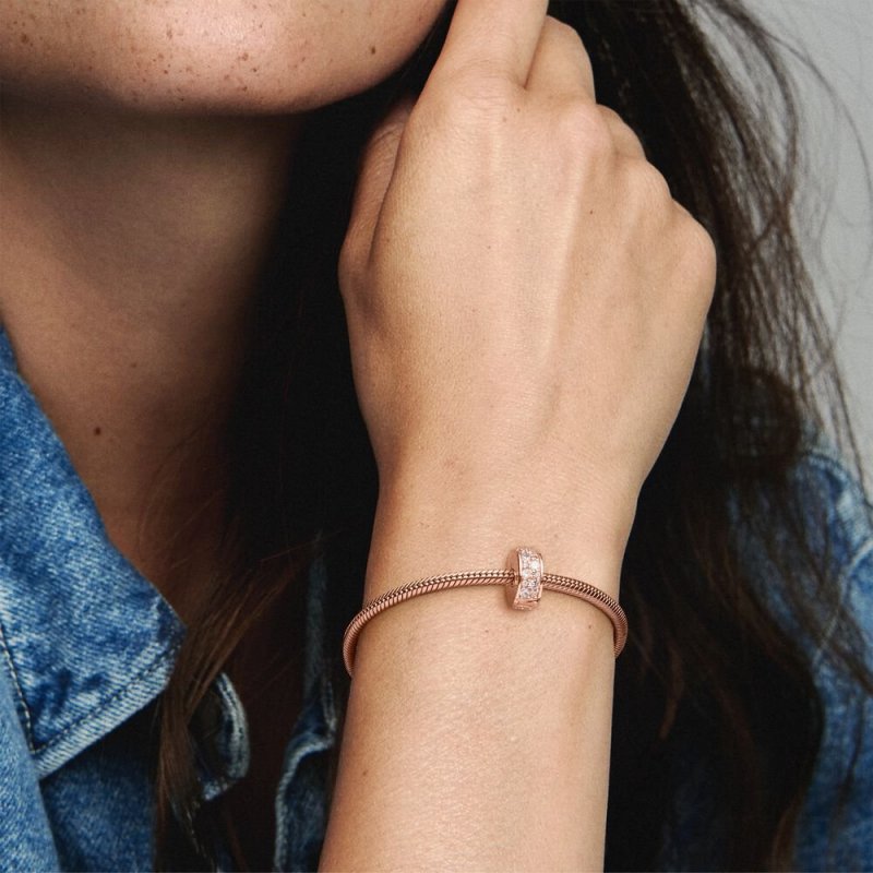 Pandora Rose Clip With Clear C